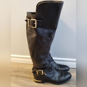🔥 Authentic Vince Camuto Prestina Riding Boots - Black Leather - 8M